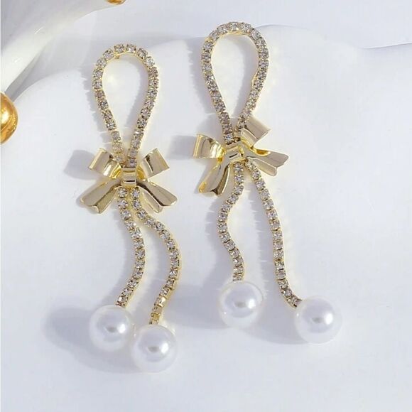 Rhinestone earrings N452 - Picture 2 of 5